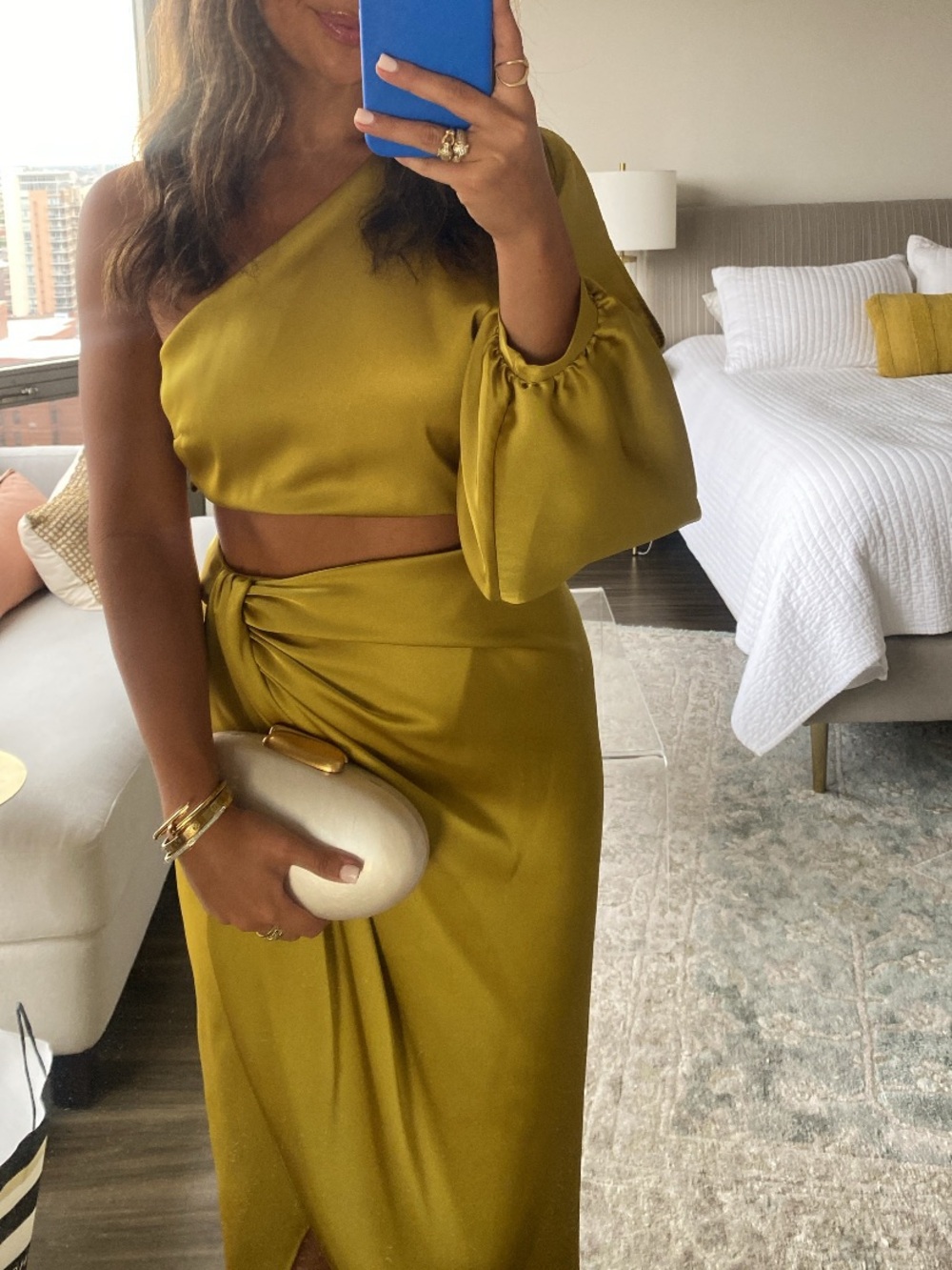 Zara satin effect asymmetric dress